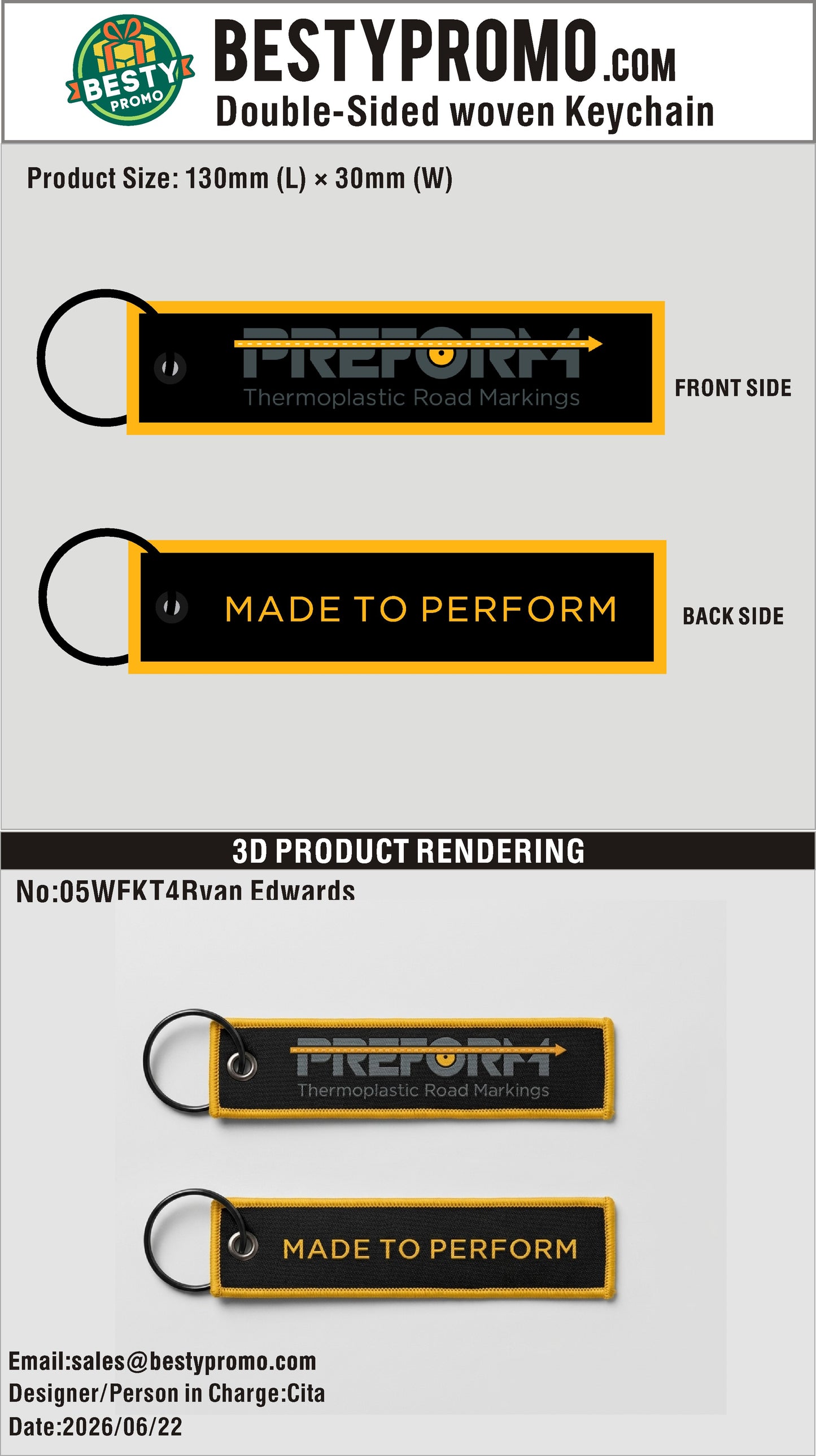 Custom Double-Sided Woven Flight Key Tag-260625-05-3