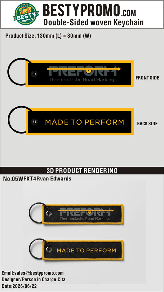 Custom Double-Sided Woven Flight Key Tag-260625-05-3
