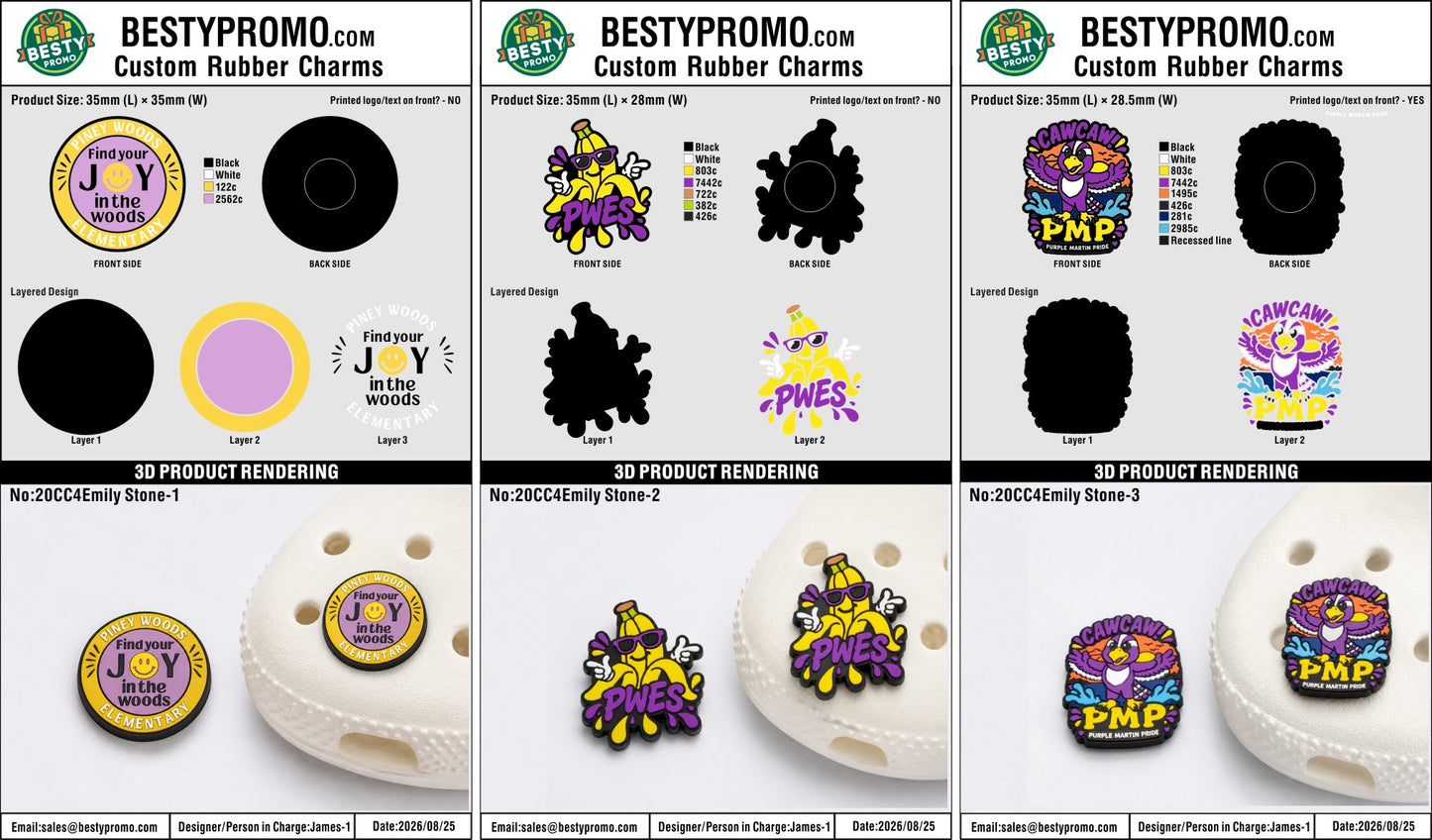 Custom Rubber Clog Charms - 20260825-20-RE