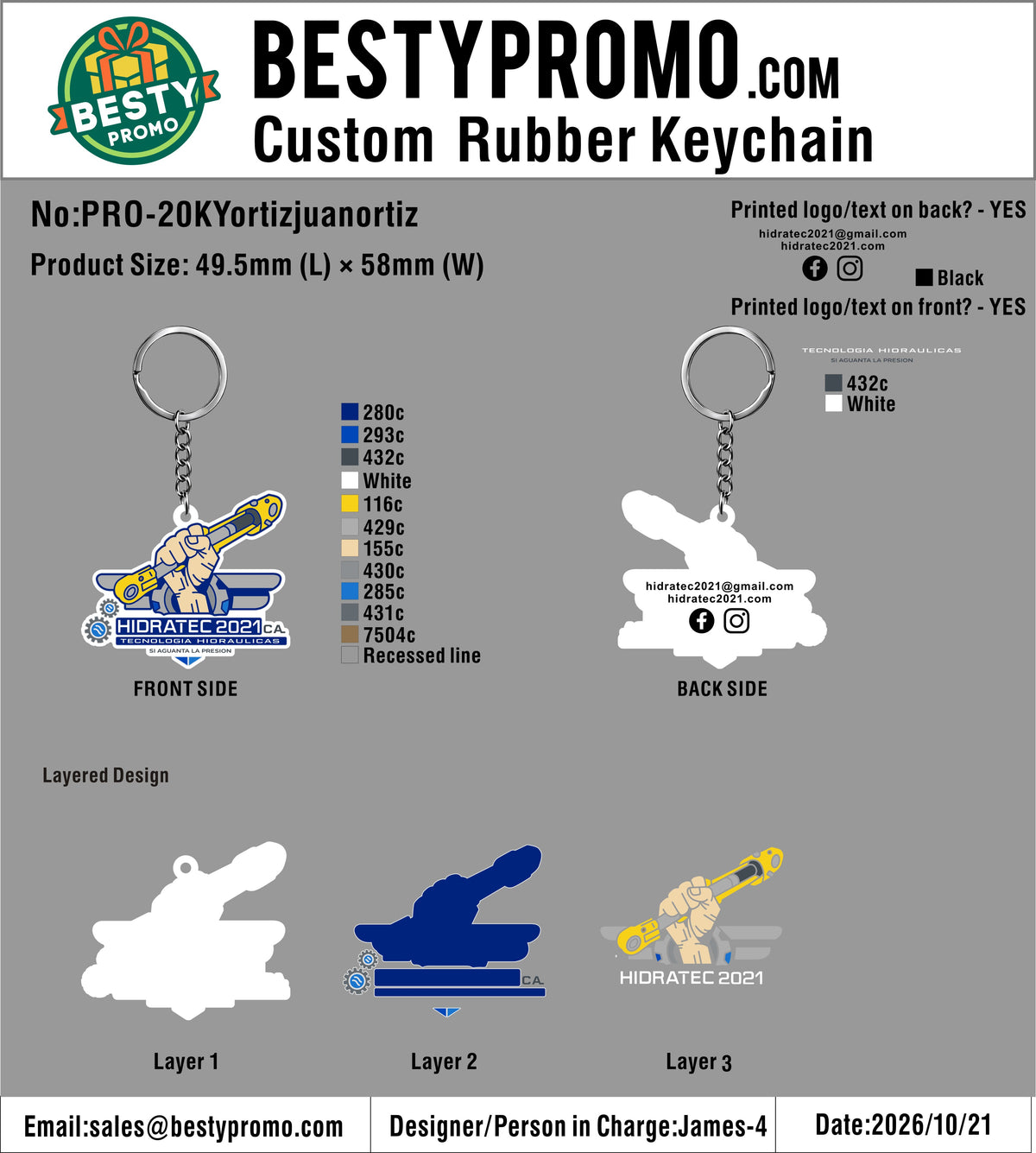 Custom 3D Die Cut Rubber Keychains – 20261022-20