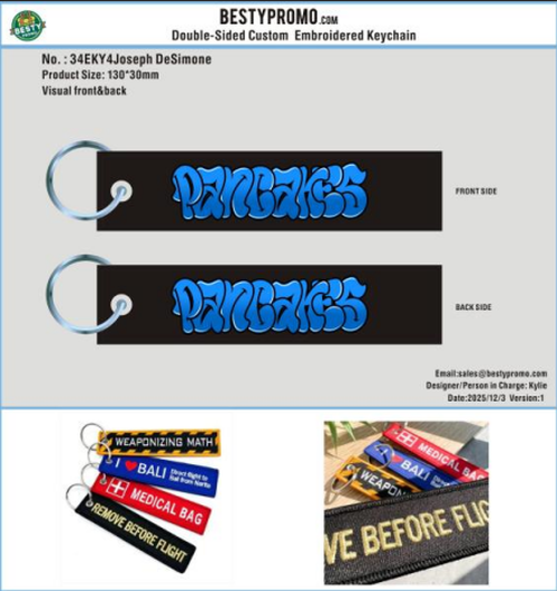 PRO-Double Sided Embroidered Keychain34EKY4Javier Vargas251210