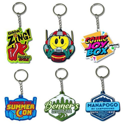 Custom 3D Die Cut Rubber Keychains