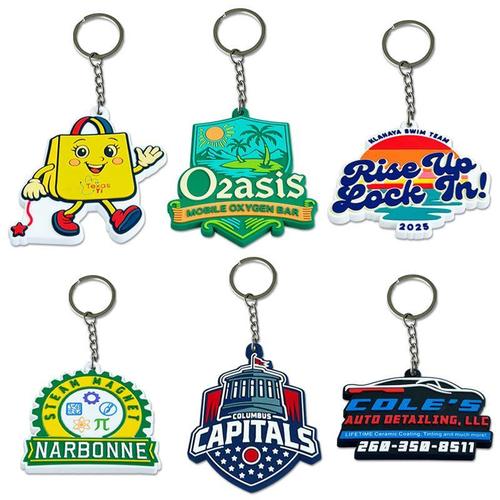 Custom 3D Die Cut Rubber Keychains
