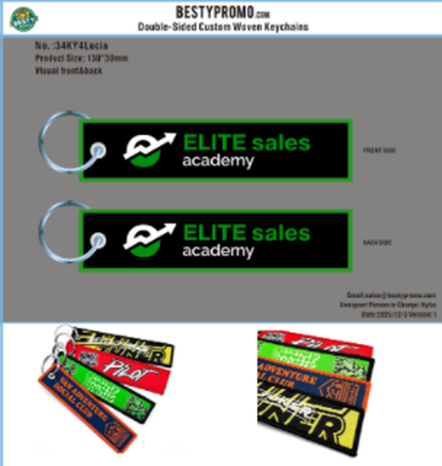 Pro-Double Sided Woven Keychains34WKY4Lucia251203