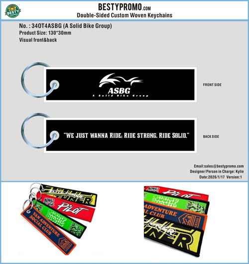 Pro34-Woven Flight Key Tag4ASBG (A Solid Bike Group)260117