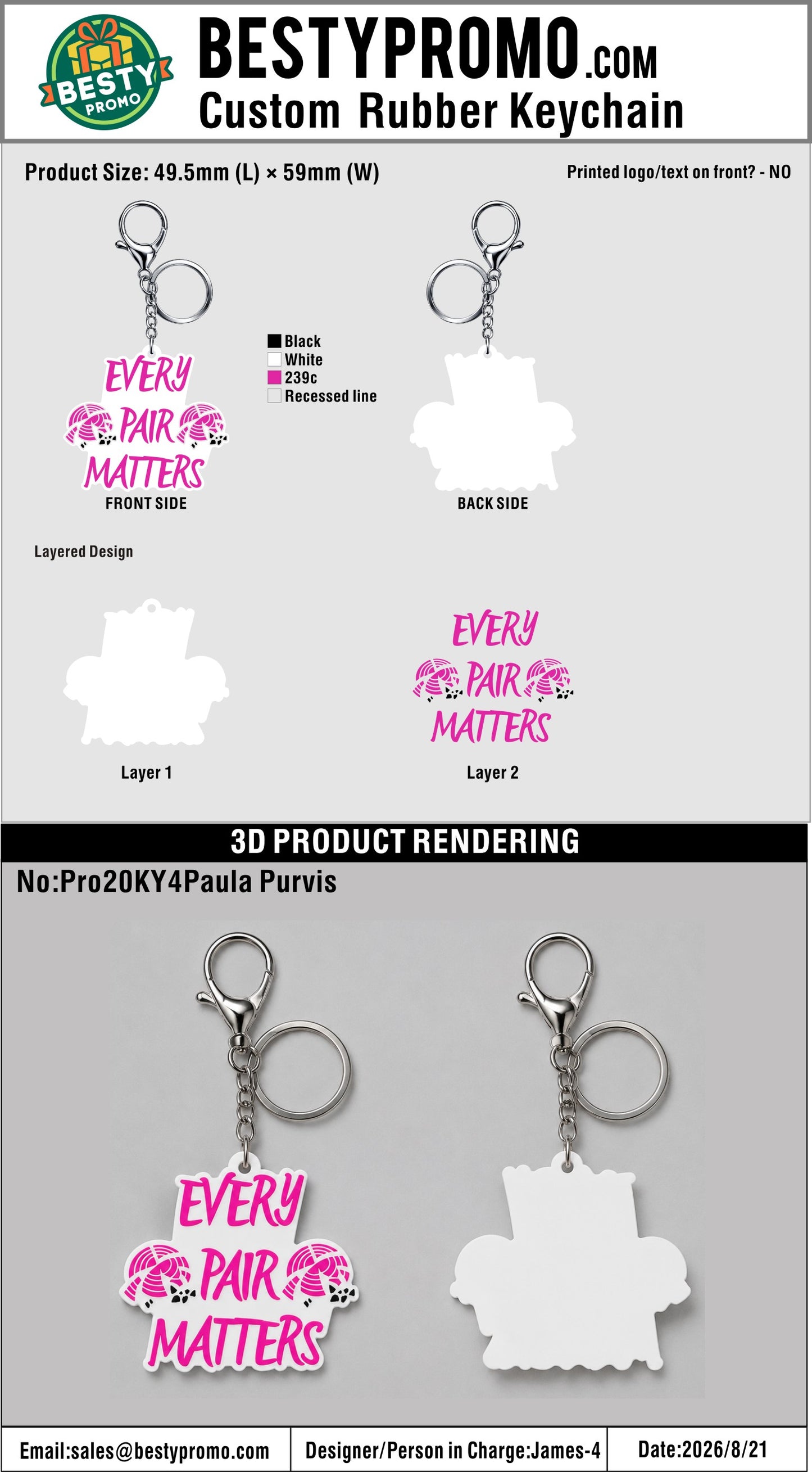 Custom 3D Die Cut Rubber Keychains – 20260825-20