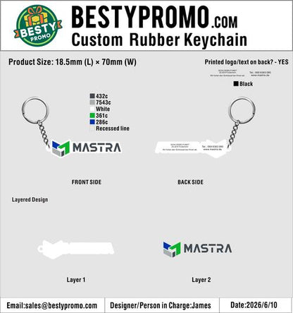 Custom 3D Die Cut Rubber Keychains/Silicone Wrist Loop Keychains/Custom Lanyards – 20260625-20-RE