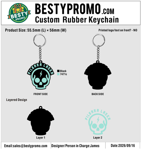 Custom 3D Die Cut Rubber Keychains – 20260919-20-RE