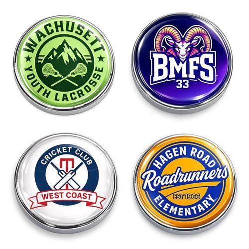 Custom Logo Domed Metal Clog Charms - Free Design Proof & Quote