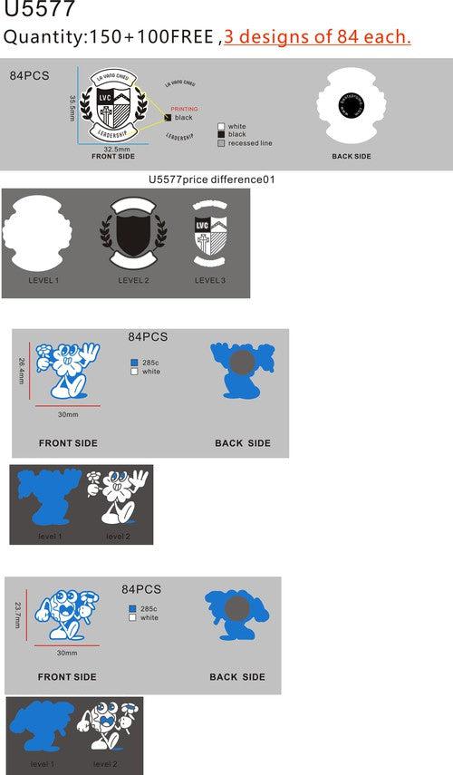 Make up the difference for U5577，Order quantity: 150+100 free（three designs）