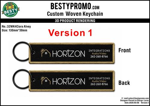 Custom Double-Sided Woven Flight Key Tag – 20260511-32-1