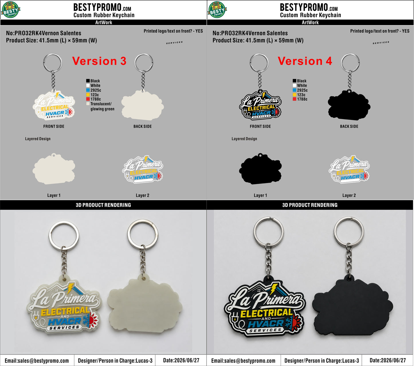 Custom 3D Die Cut Rubber Keychains – 20260630-32-1