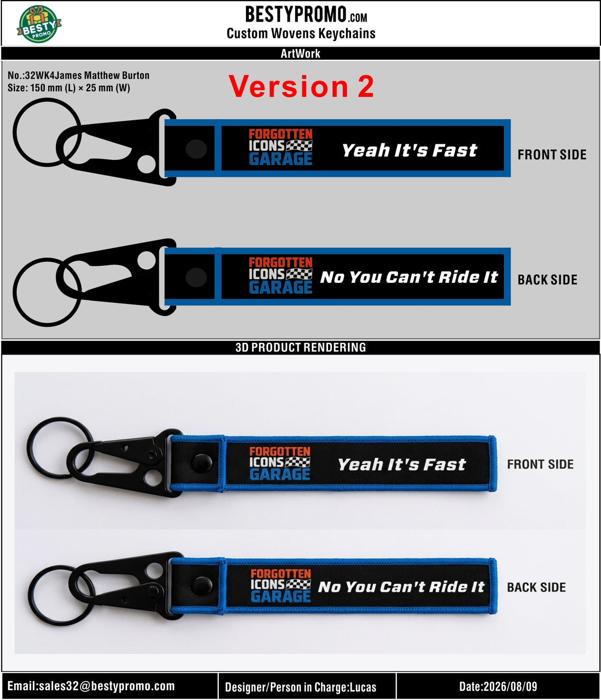 Custom Double-Sided Woven Flight Key Tag-20260923-32-1