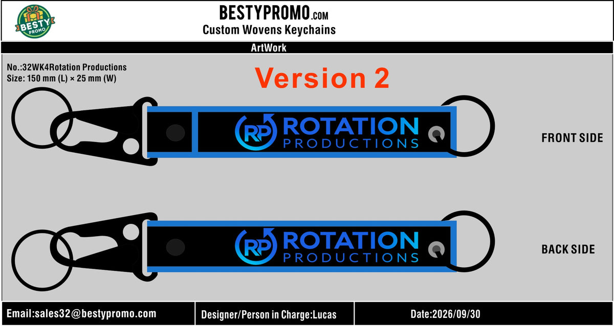 Custom Double-Sided Woven Flight Key Tag-20261009-32-2L