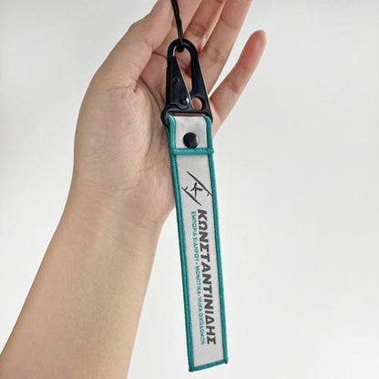 Custom Woven Keychain with Eagle Hook