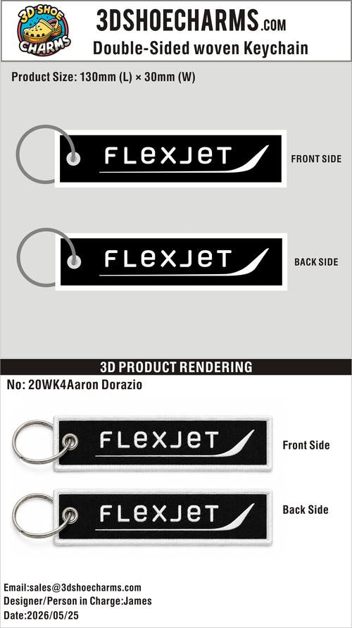 Custom Double-Sided Woven Flight Key Tag – 20260526-20