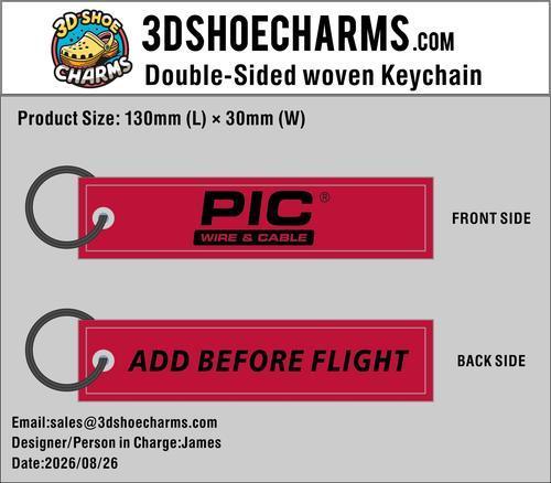 Custom Double-Sided Woven Flight Key Tag –  20260828-20