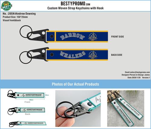 Woven keychains(Black Snap Hook)-20WK4 Andrew Downing 260126