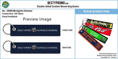 Custom Double-Sided Woven Flight Key Tag – 20260520-20