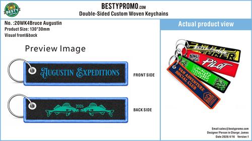 Custom Double-Sided Woven Flight Key Tag – 20260416-20