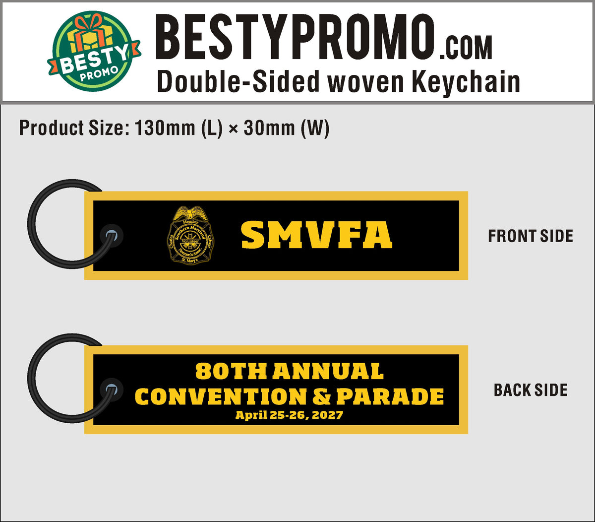 Custom Double-Sided Woven Flight Key Tag-260910-05-RE