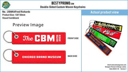 Custom Double-Sided Woven Flight Key Tag /Rubber Lapel Pin-20260422-20