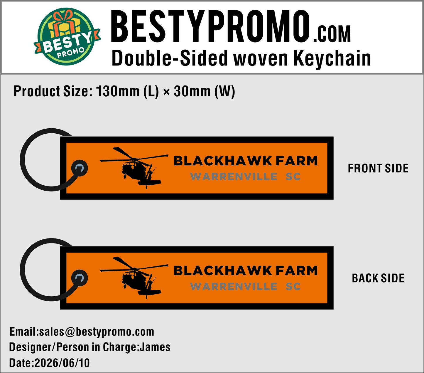 Custom Double-Sided Woven Flight Key Tag – 20260625-20