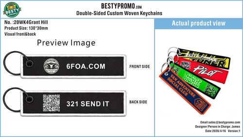Custom Double-Sided Woven Flight Key Tag - 20260420-20