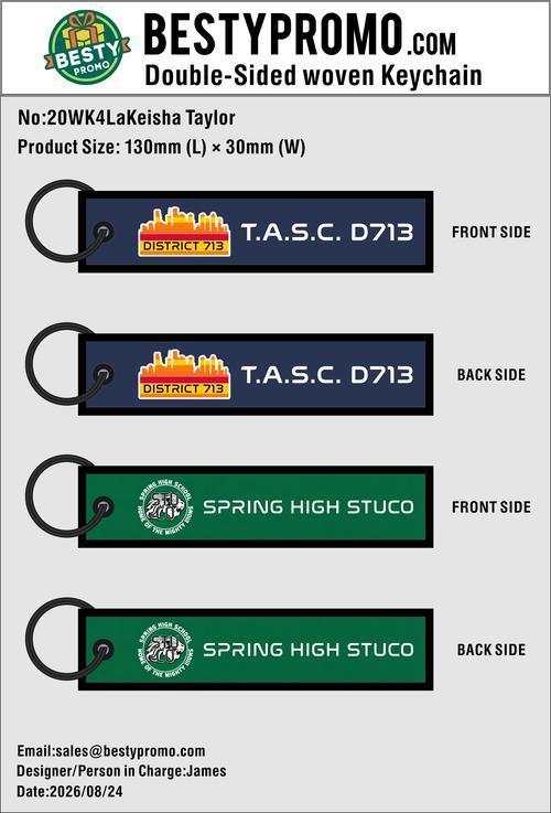Custom Double-Sided Woven Flight Key Tag –  20260831-20