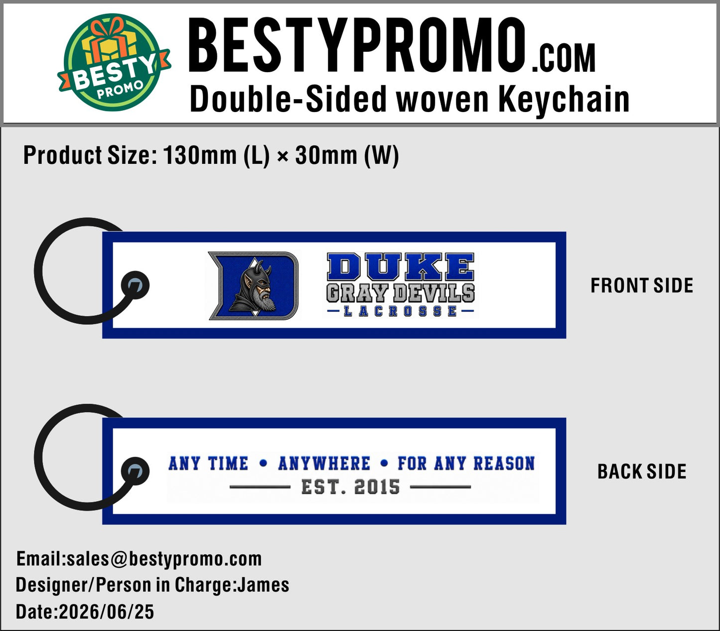 Custom Double-Sided Woven Flight Key Tag – 20260628-20-2