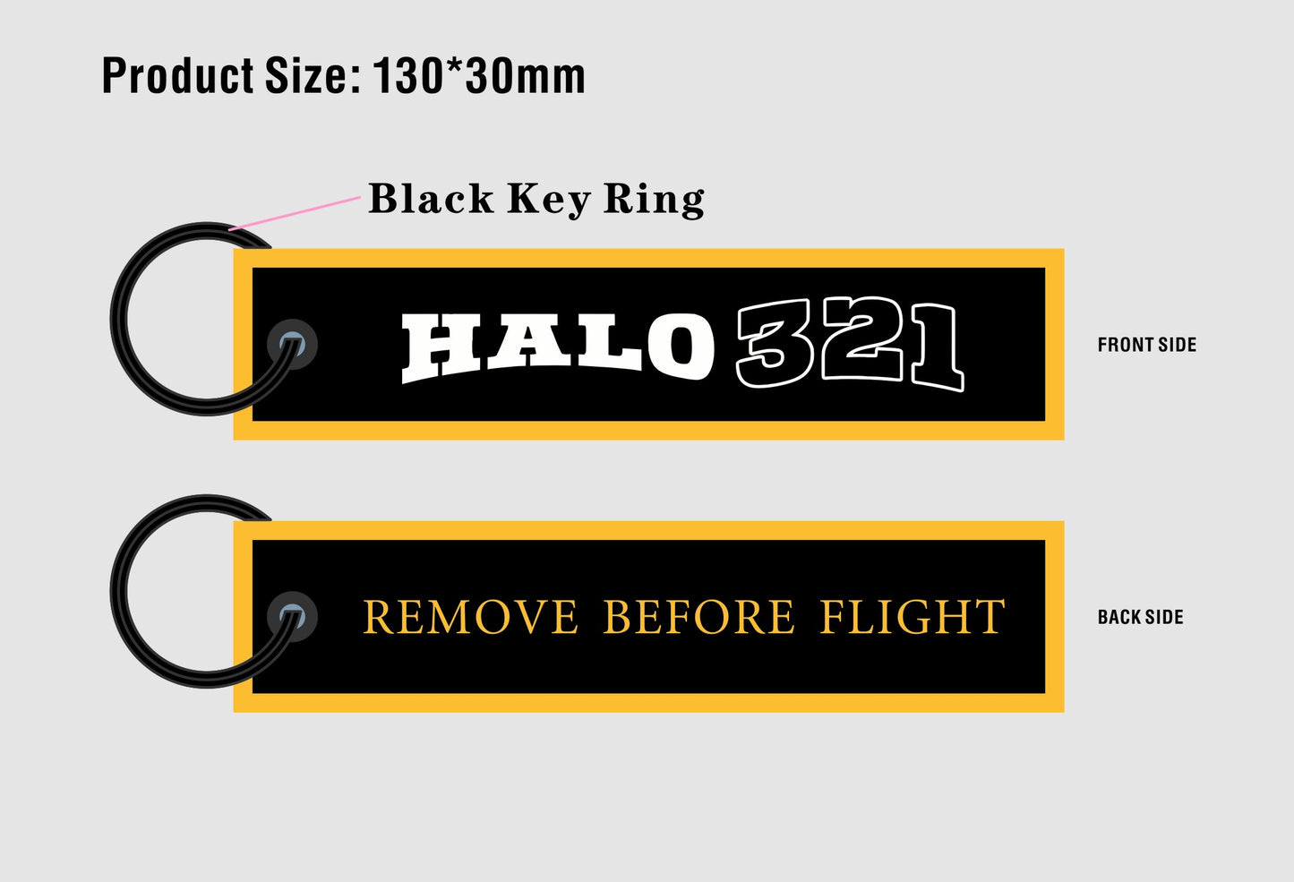 Custom Double-Sided Woven Flight Key Tag – 20260624-20-RE-2