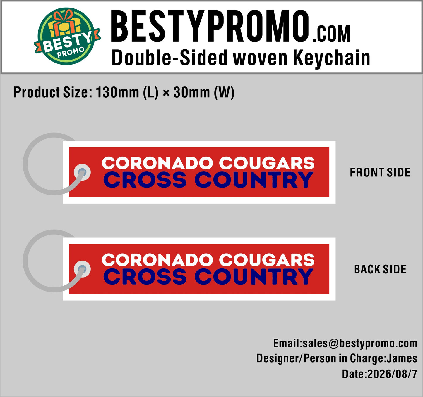 Custom Double-Sided Woven Flight Key Tag – 20260808-20-RE