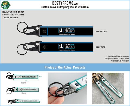 Woven keychains（Black Snap Hook）-20WK4Tim Suber 260205