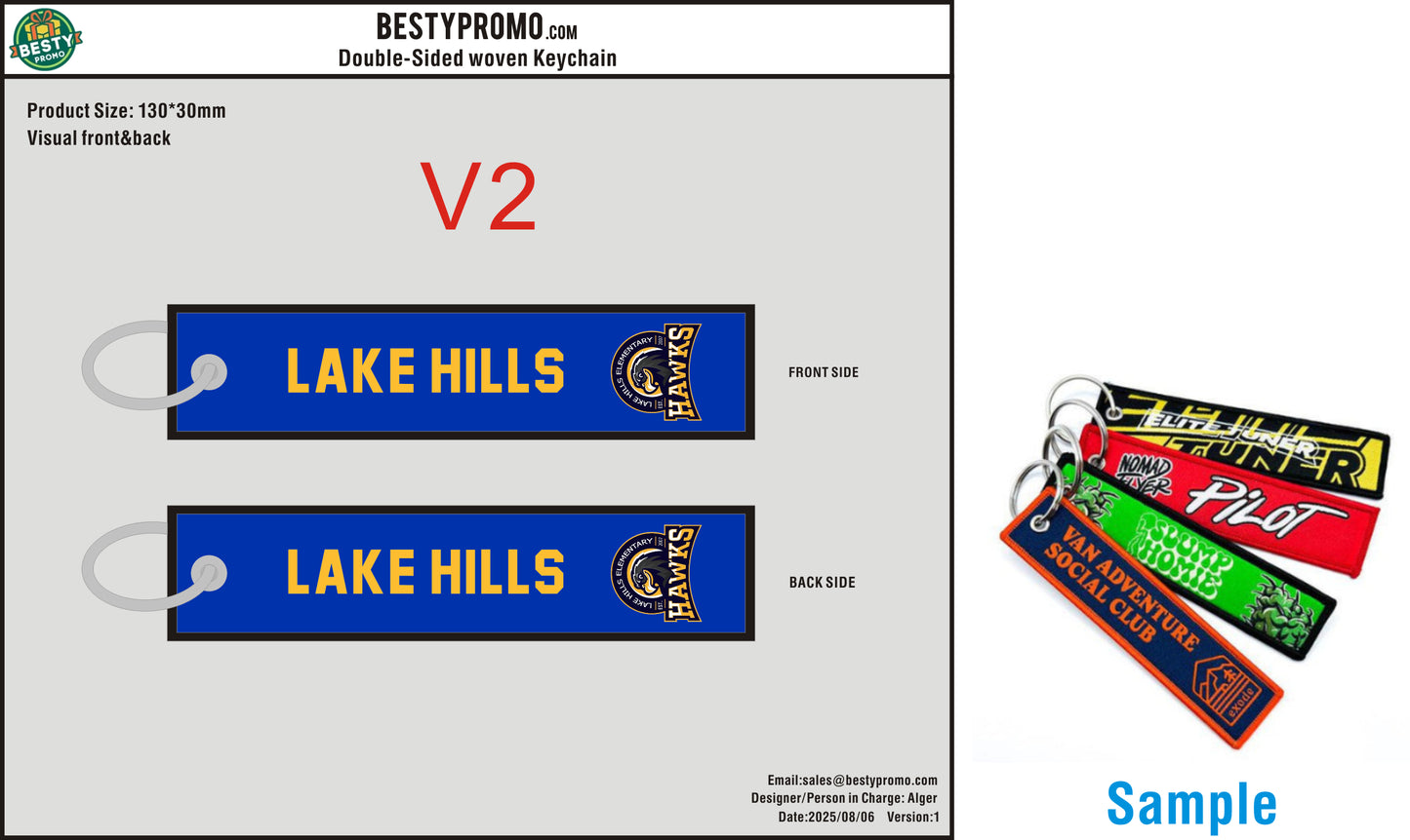 Custom Double-Sided Woven Flight Key Tag-20260807-22-1