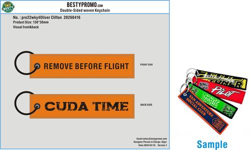 Custom Double-Sided Woven Flight Key Tag -20260417-22-1