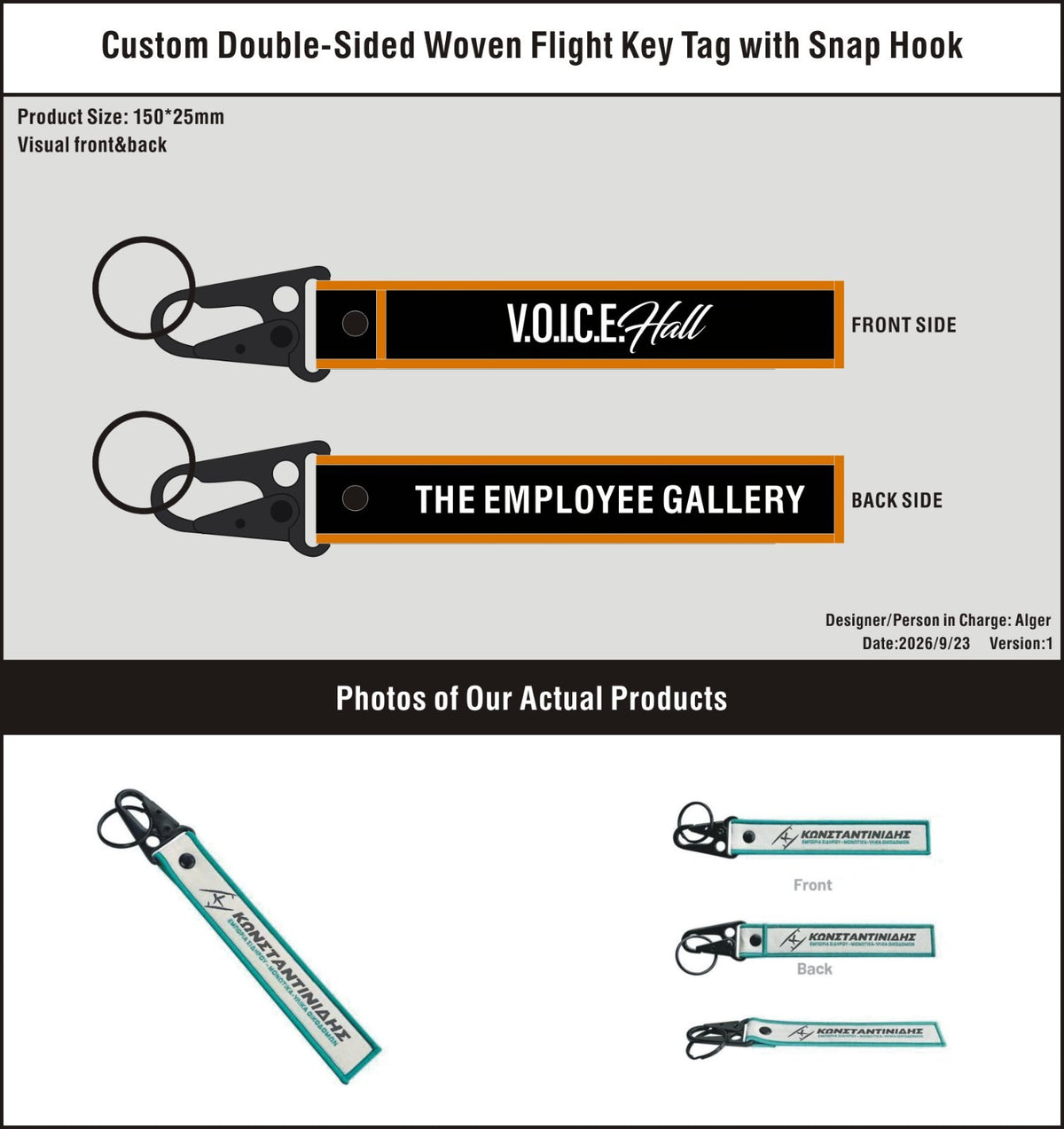 Custom Double-Sided Woven Flight Key Tag with Snap Hook-20260929-22