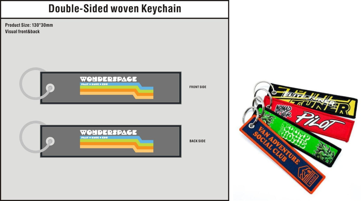 Custom Double-Sided Woven Flight Key Tag-20261009-22-C