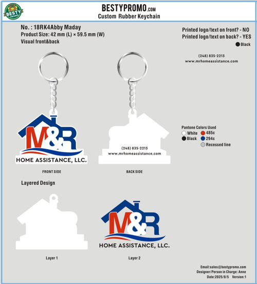 Custom Rubber keychain-18RK4Abby Maday250805
