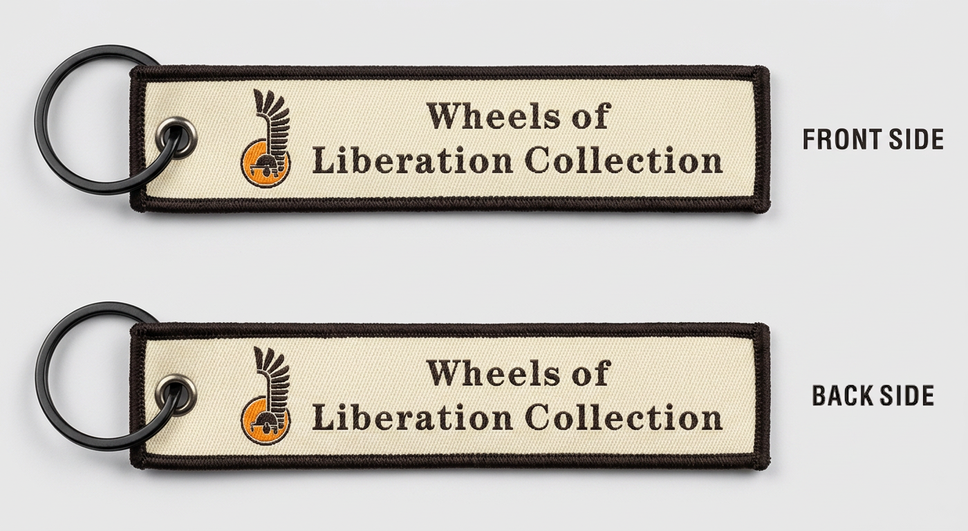 Custom Double-Sided Woven Flight Key Tag – 20260727-20-2