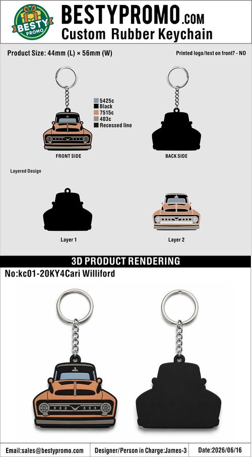 Custom 3D Die Cut Rubber Keychains – 20260620-20