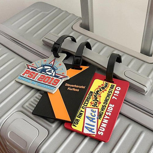 Custom Rectangular 3D Rubber Luggage Tag