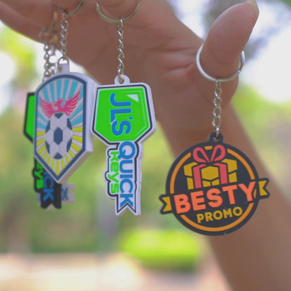 Custom 3D Die Cut Rubber Keychains - Order Online