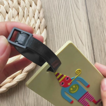 Custom Rectangular 3D Rubber Luggage Tag