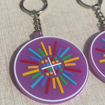 Custom Double-Sided 3D UV Color-Changing Rubber Keychain