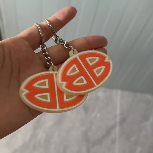 CUSTOM DOUDLE SIDED 3D DIE CUT RUBBER KEYCHAINS-GLOWING