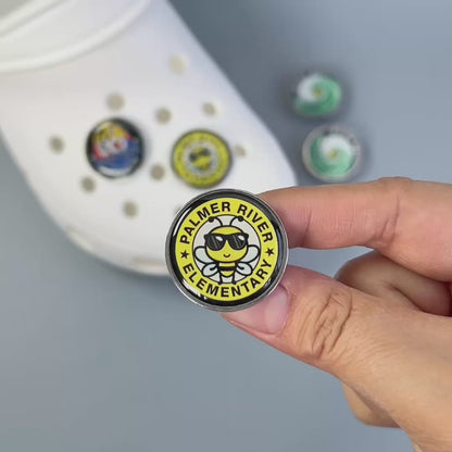 Custom Logo Domed Metal Clog Charms - Free Design Proof & Quote