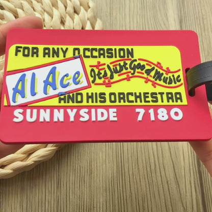 Custom Rectangular 3D Rubber Luggage Tag