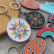 CUSTOM DOUDLE SIDED 3D DIE CUT RUBBER KEYCHAINS-REGULAR