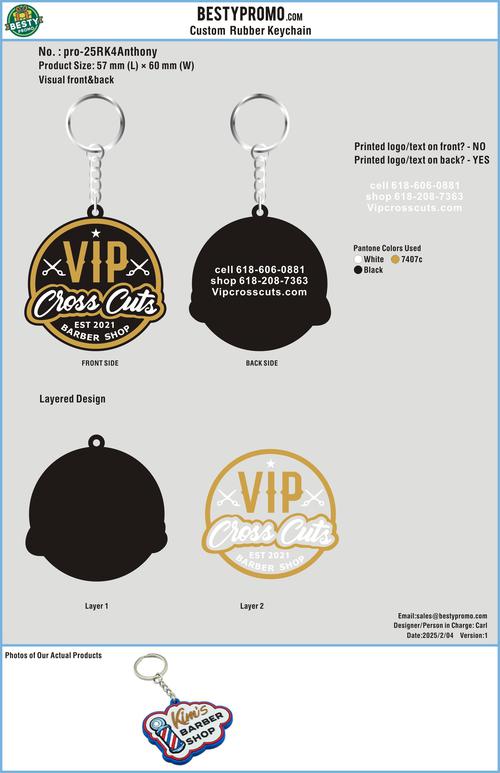 Custom 3D Die Cut Rubber Keychains-pro-25RK4Anthony Fane