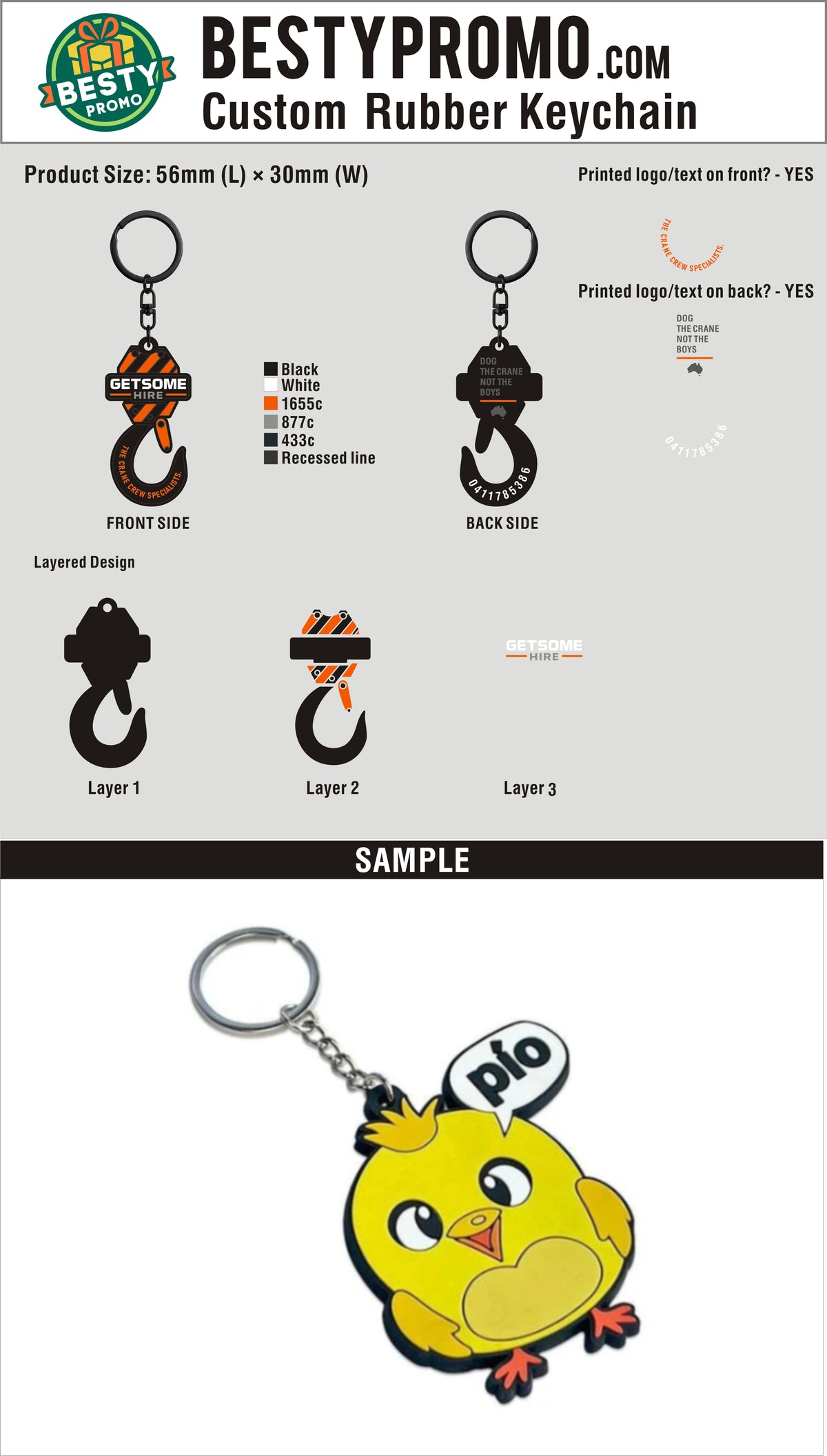 Custom 3D Die Cut Rubber Keychains-20261011-22-A